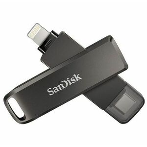 Stick USB SanDisk iXpand Flash Drive Luxe, 64GB, USB TYPE-C 3.0, Lightning 3.2 (Negru) imagine