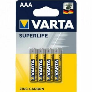 Set 4 baterii R3 AAA Zinc Carbon, Varta Superlife imagine