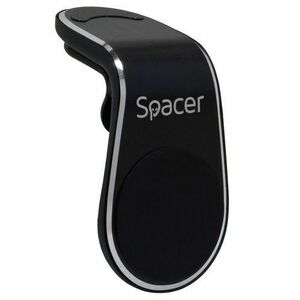Suport auto magnetic Spacer SPT-MGN, fixare in grilaj bord, prindere magnetica telefon 360 grade (Negru) imagine