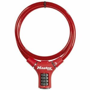 Antifurt Master Lock cablu impletit cu cifru 900 x 12mm Rosu imagine