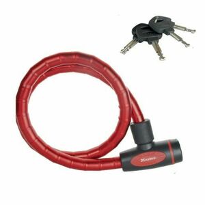 Antifurt Master Lock cablu otel calit cu cheie 1m x 18mm Rosu imagine
