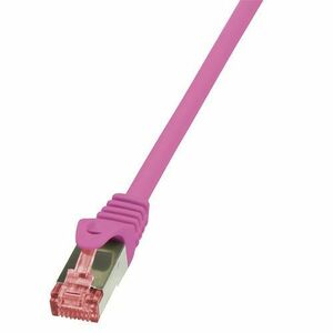 Cablu S/FTP LOGILINK Cat6, LSZH, cupru, 0.25 m, roz, AWG27, dublu ecranat CQ2019S imagine