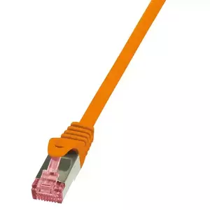 Cablu S/FTP LOGILINK Cat6, LSZH, cupru, 0.5 m, portocaliu, AWG27, dublu ecranat CQ2028S imagine