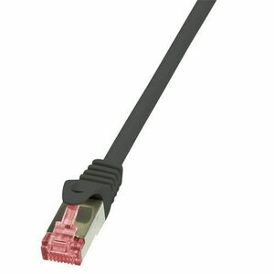 Cablu S/FTP LOGILINK Cat6, LSZH, cupru, 0.5 m, negru, AWG27, dublu ecranat CQ2023S imagine