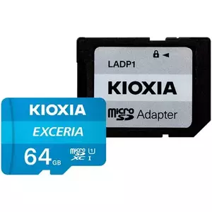 Card de memorie microSDXC Kioxia Exceria (M203) 64GB, UHS I U1+ adaptor, LMEX1L064GG2 imagine