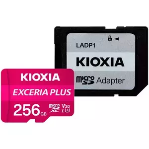 Card de memorie microSDXC Kioxia Exceria Plus (M303) 256GB, UHS I U3+ adaptor, LMPL1M256GG2 imagine