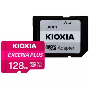 Card de memorie microSDXC Kioxia Exceria Plus (M303) 128GB, UHS I U3+ adaptor, LMPL1M128GG2 imagine