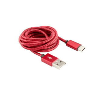 Cablu de date Sbox Fuity USB - Type C, Rosu imagine
