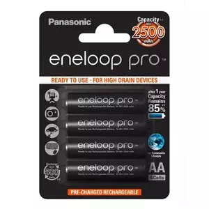 Acumulatori Panasonic Eneloop Pro AA, 2500mAh, blister 4 bucati imagine