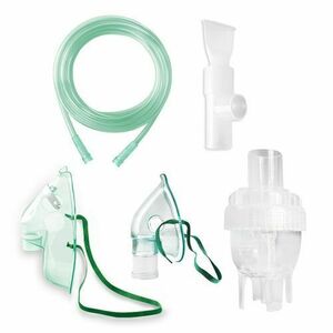 Kit accesorii universale RedLine RDA009T, pentru aparate aerosoli cu compresor, masca pediatrica, masca adulti, furtun 1.2 m, pahar de nebulizare, piesa bucala imagine