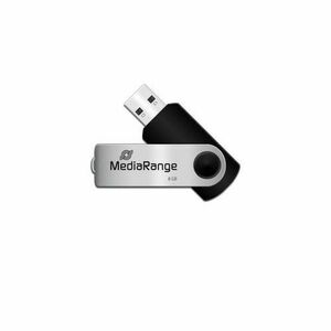 Stick USB MediaRange MR908, 8GB, USB 2.0 (Argintiu/Negru) imagine