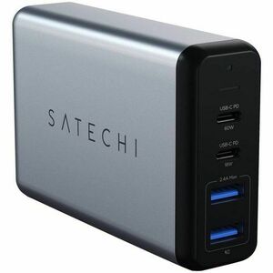 Incarcator laptop Satechi Dual TYPE-C PD Travel Charge, 75W, Space Gray imagine
