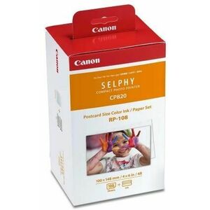 Set Cartus Canon RP-108 Ribon + set hartie pentru Canon Selphy CP910, CP1000, CP1200 imagine