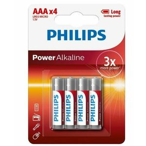 Baterii Philips Power Alkaline LR03P4B/10, AAA, 4 buc imagine