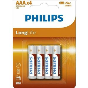 Baterii Philips LongLife R03L4B/10, AAA, 4 buc imagine