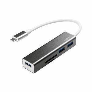 HUB USB LOGILINK UA0305, USB 3.0 x 3, slot card SD/MicroSD, conectare prin USB 3.2 Type C (Negru) imagine