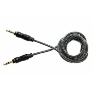 Cablu audio Lemontti LAUXCMBK, Jack 3.5 mm - Jack 3.5 mm, 1 m (Negru) imagine