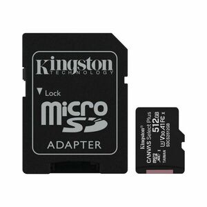 Card de memorie Kingston Canvas Select Plus 512GB MicroSD UHS-I + adaptor imagine