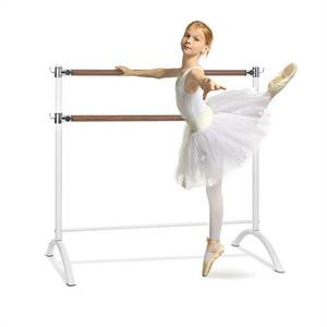 KLARFIT Barre Anna, bară dublă pentru balet, 110 x 113 cm, 2 x 38 mm Ø, albă imagine