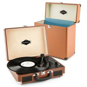 Auna Peggy SUE RECORD COLLECTOR, maro, set de gramofon, Retro Gramofon + valiză pentru discuri imagine
