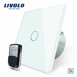 Intrerupator LIVOLO simplu wireless cu touch si telecomanda inclusa (Alb) imagine