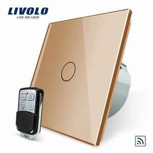 Intrerupator LIVOLO simplu wireless cu touch si telecomanda inclusa (Auriu) imagine