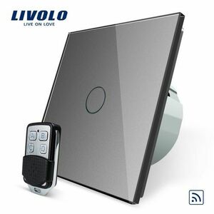 Intrerupator LIVOLO simplu wireless cu touch si telecomanda inclusa (Gri) imagine