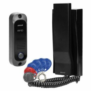 Interfon pentru o familie AVIOR ORNO OR-DOM-JA-928/B, deschidere cu ajutorul etichetelor de proximitate, control automat al portilor, negru/gri imagine