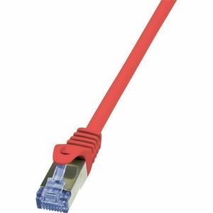 Cablu S/FTP LOGILINK Cat6a, LSZH, cupru, 0.5 m, rosu, AWG26, dublu ecranat CQ3024S imagine