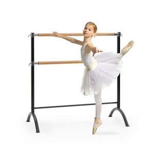 KLARFIT Barre Anna, bară dublă de balet, de sine stătătoare, 110 x 113 cm, 2 x 38 mm imagine