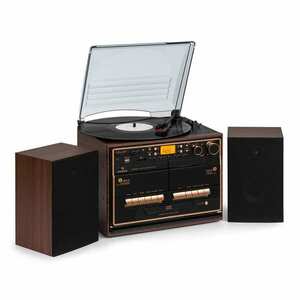 Auna 388-BT Lemn, sistem stereo, sistem HiFi, gramofon imagine