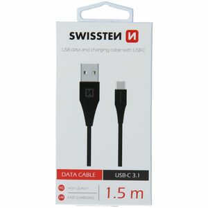 Cablu de date SWISSTEN USB / USB-C (3.1) 1, 5 m - black imagine