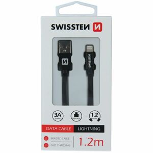 Cablu de date SWISSTEN USB / Lightning 1, 2 m - black imagine