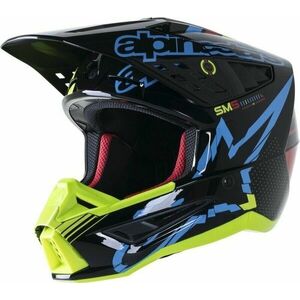Alpinestars S-M5 Action Helmet Black/Cyan/Yellow Fluorescent/Glossy L Casca imagine