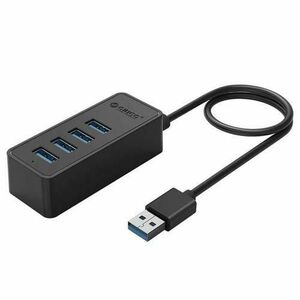 Hub Orico W5P-U3, 4 x USB 3.0, cablu USB 1m (Negru) imagine