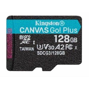 Card de memorie Kingston Canvas Go! Plus, MicroSDXC, 128GB, UHS-I, Class 10, U3, V30, A2 imagine