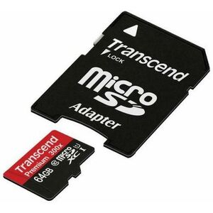 Card de memorie Transcend microSDXC, 64GB, Clasa 10, UHS-I + Adaptor imagine