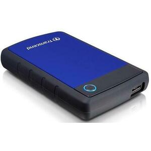 HDD Extern Transcend 25H3B, 2.5 inch, 2TB, USB 3.0, Protectie la soc (Negru/Albastru) imagine