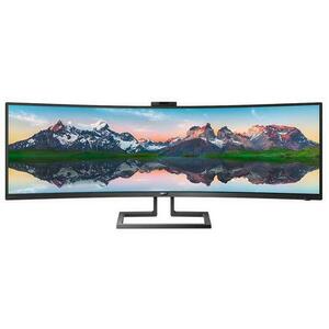 Monitor LCD VA Philips 48.8inch 499P9H/00, Dual Quad HD (5120 x 1440), HDMI, DisplayPort, Ecran Curbat, Boxe (Negru) imagine