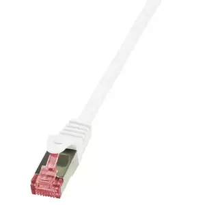 Cablu S/FTP LOGILINK Cat6, LSZH, cupru, 0.25 m, alb, AWG27, dublu ecranat CQ2011S imagine