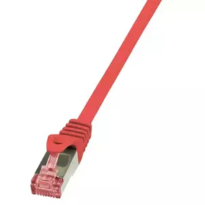 Cablu S/FTP LOGILINK Cat6, LSZH, cupru, 0.5 m, rosu, AWG27, dublu ecranat CQ2024S imagine