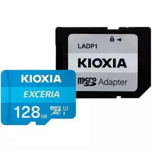 Card de memorie microSDXC Kioxia Exceria (M203) 128GB, UHS I U1+ adaptor, LMEX1L128GG2 imagine