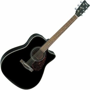 Yamaha FX370C Black Chitară electro-acustică Dreadnought imagine