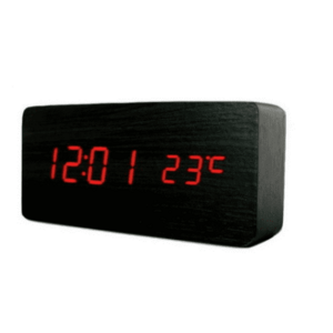 Ceas digital lemn VST-862 NEGRU LED cu Led ROSU Alarma si Termometru imagine