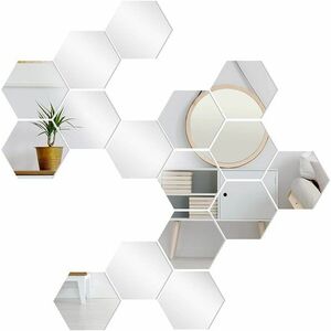 Set 10 Oglinzi Design Hexagon - Oglinzi Decorative Acrilice Cristal - Diamant - Fagure 10 bucati/set imagine
