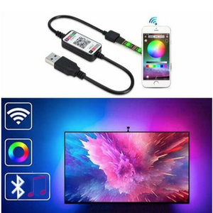 Banda Smart Led RGB continua 2m ambientala TV USB bluetooth cu controler remote din telefon imagine