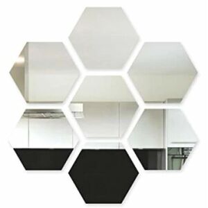 Set 10 Oglinzi Design Hexagon MARI 20x20 - Oglinzi Decorative Acrilice Cristal - Diamant - Fagure 10 bucati/set imagine