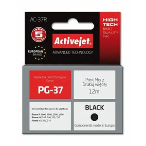 Cartus compatibil PG-37 Black pentru Canon, 12 ml, Premium Activejet, Garantie 5 ani imagine