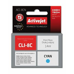 Cartus compatibil CLI-8C Cyan pentru Canon, 14 ml, Premium Activejet, Garantie 5 ani imagine