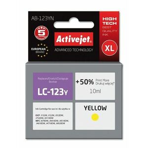 Cartus compatibil LC123 yellow pentru Brother, Premium Activejet, Garantie 5 ani imagine